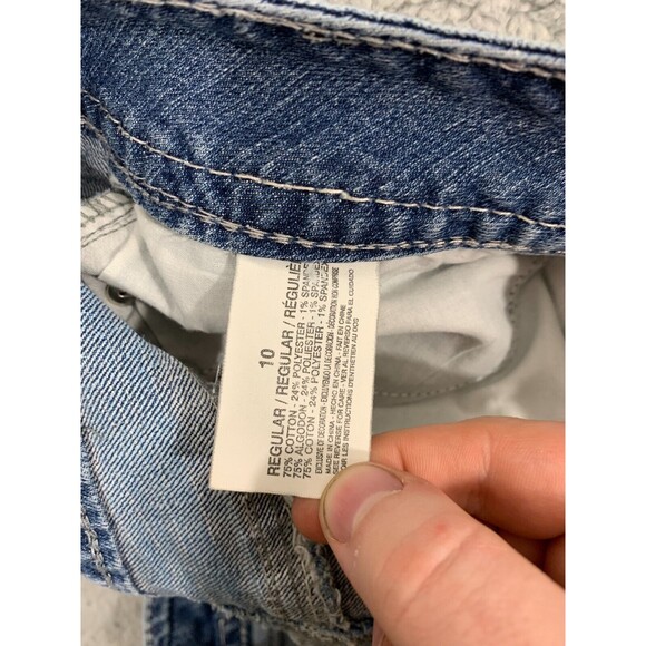 Code Bleu Regular 10 Capris Leg Split Denim Blue Jeans Embroidered 5 Pockets - Picture 5 of 11